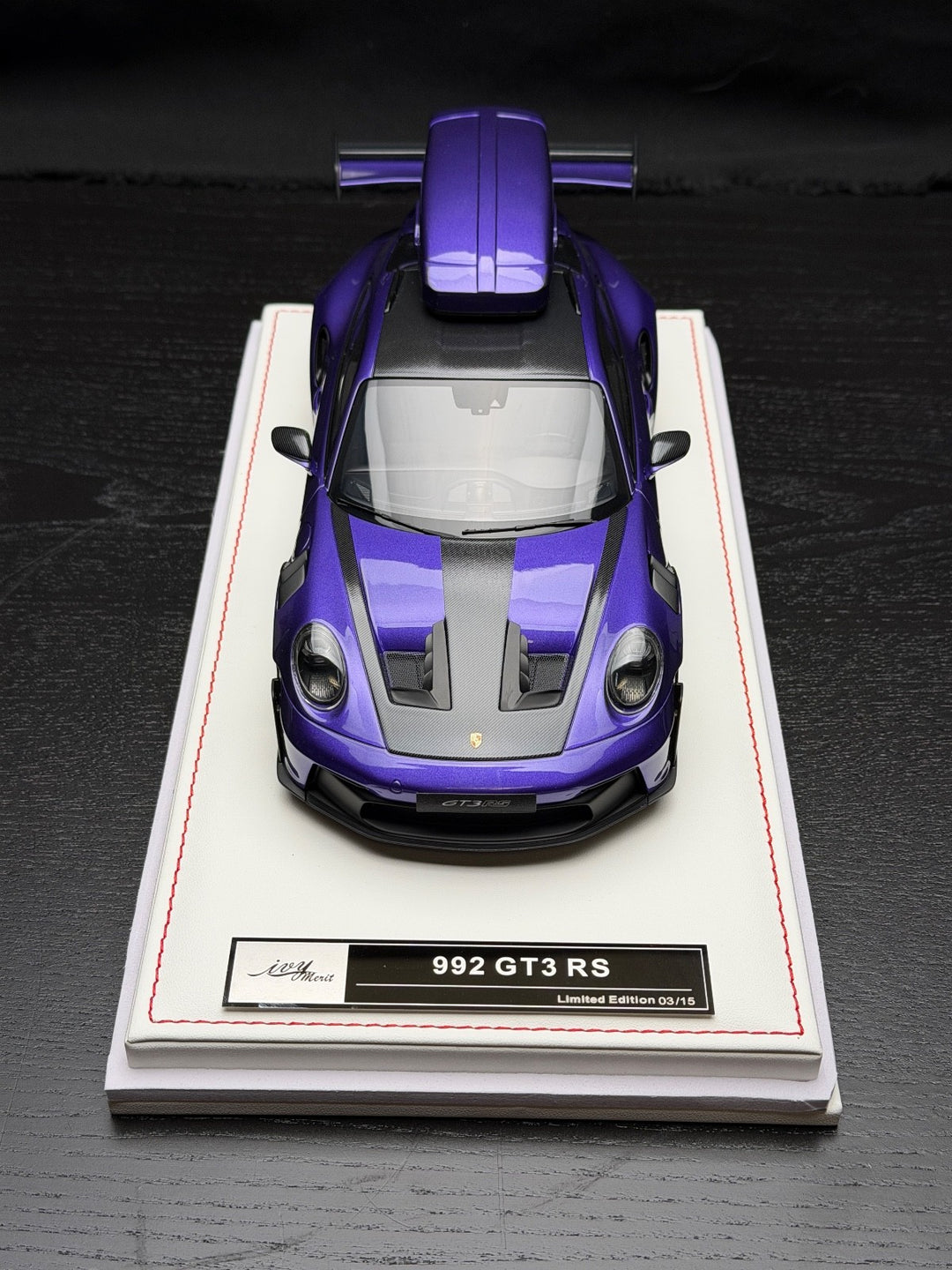 Porsche 911 GT3 RS w/ Roof Rack (Purple/ White) [IVY Model] 1:18 scale