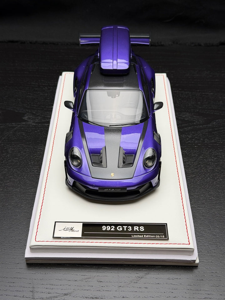 Porsche 911 GT3 RS w/ Roof Rack (Purple/ White) [IVY Model] 1:18 scale
