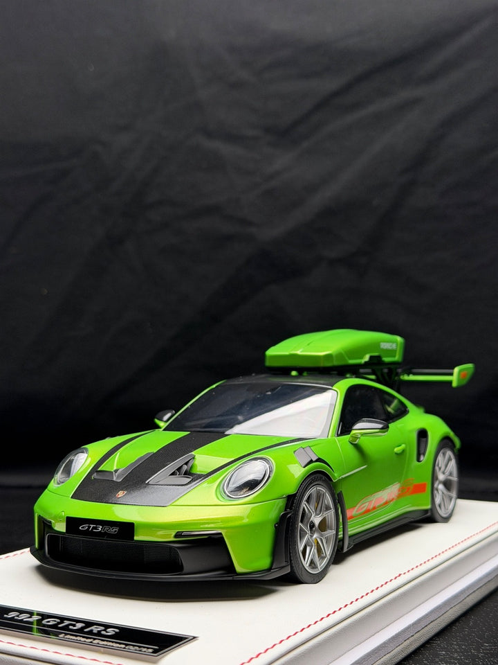 Porsche 911 GT3 RS w/ Roof Rack (Green/ Orange) [IVY Model] 1:18 scale