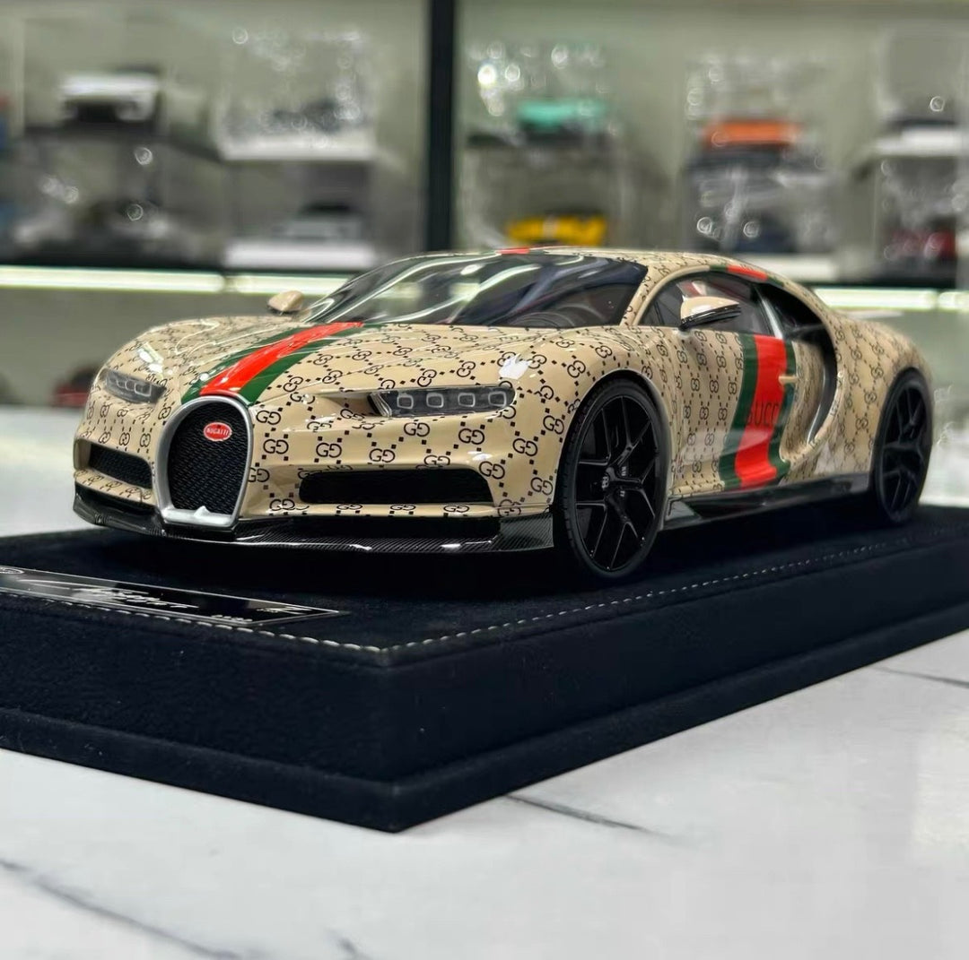 Bugatti Chiron Sport (Brown GUCCI Monogram) [Henson&Heaven] 1/18 scale