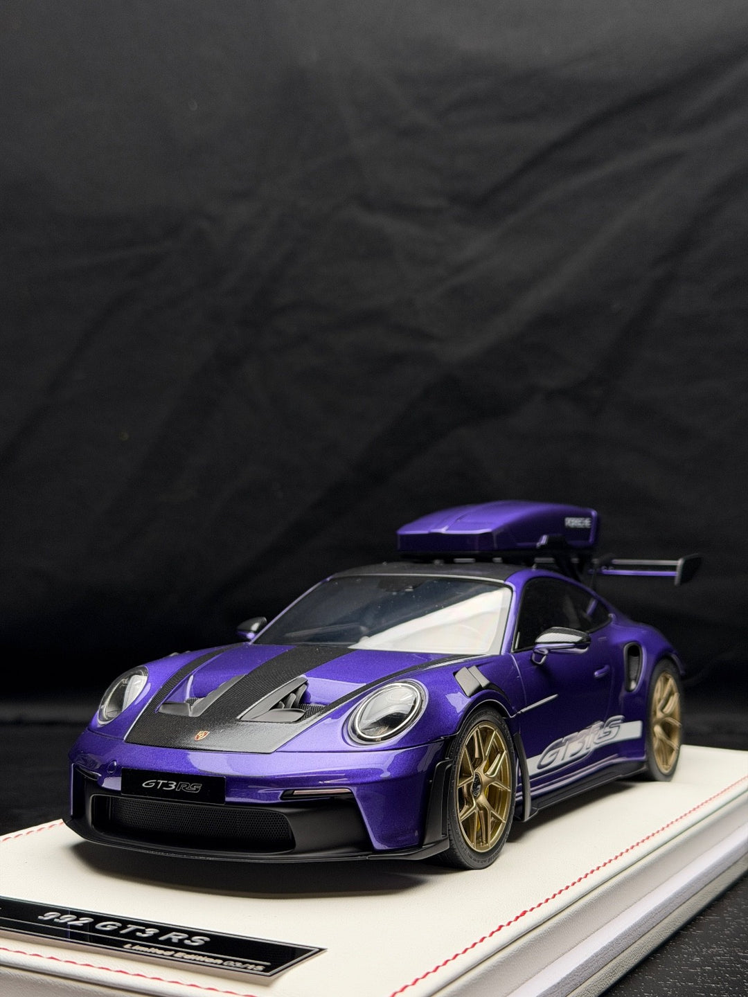 Porsche 911 GT3 RS w/ Roof Rack (Purple/ White) [IVY Model] 1:18 scale