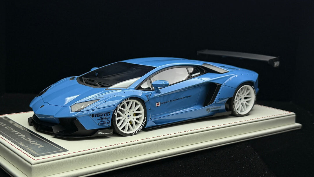 Lamborghini Aventador LBWK (Blue w/ White Rims) [Davis & Giovanni] 1:18 1 OF 1