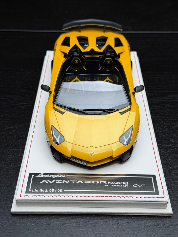 Lamborghini Aventador SV Roadster (Yellow/ Black) [Davis & Giovanni] 1:18 scale