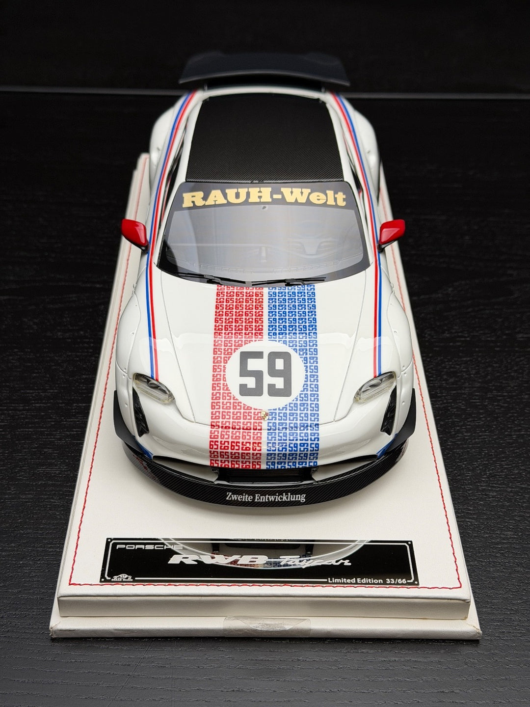 Porsche Taycan RWB (White/ no. 59) [VIP scale Models] 1/18 scale