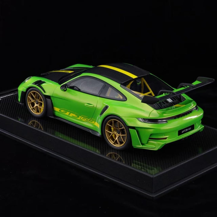 Porsche 911 GT3 RS (Green/ Yellow Stripe) [Timothy & Pierre] 1/18 scale