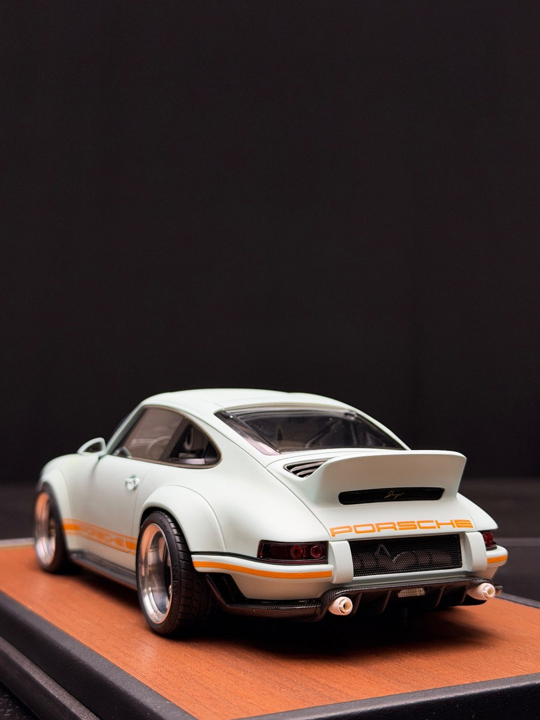 Porsche 911 Singer DLS (Matte Light Blue/ Orange) [Timothy & Pierre] 1/18 scale