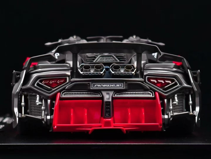 Lamborghini Huracan Awakenup-P61 Roadster (Silver/ Red)[DreamWalkers] 1/18 scale