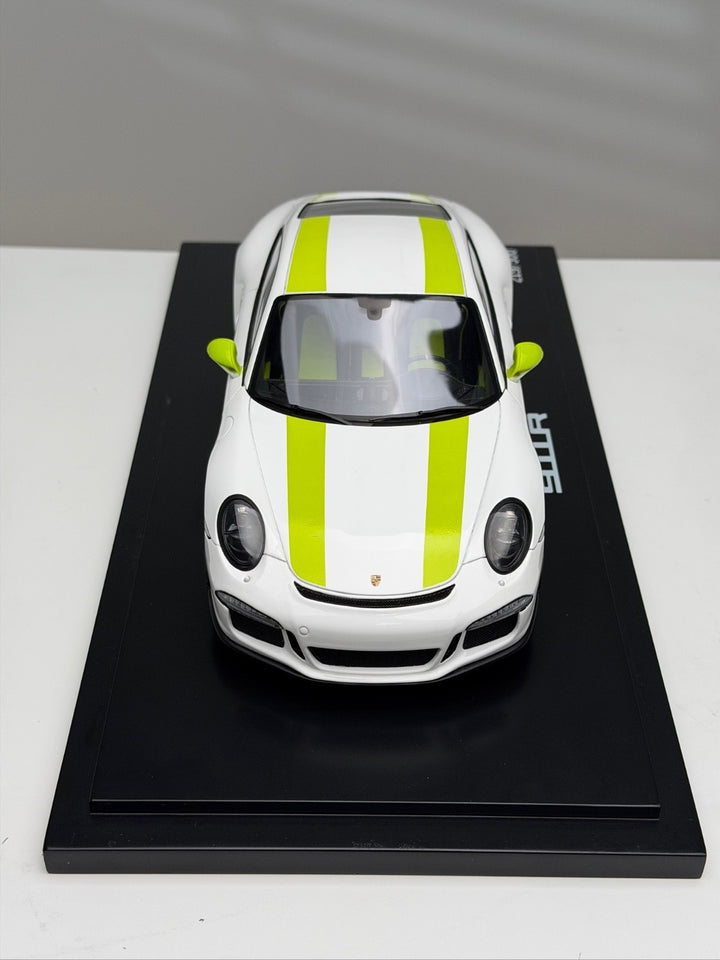 Porsche 911 R (White/ Yellow Stripes) [Spark] 1:18 scale