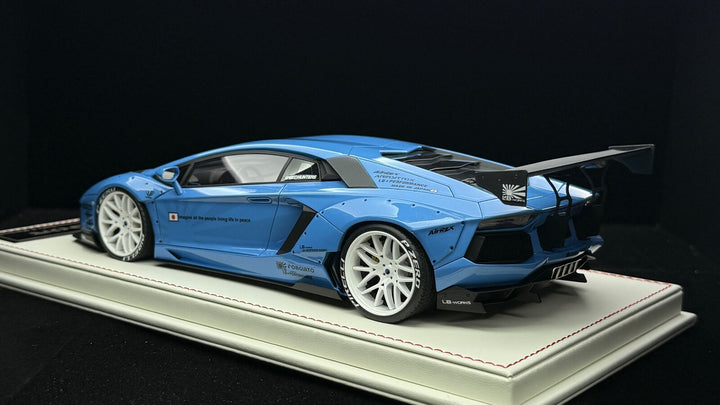 Lamborghini Aventador LBWK (Blue w/ White Rims) [Davis & Giovanni] 1:18 1 OF 1