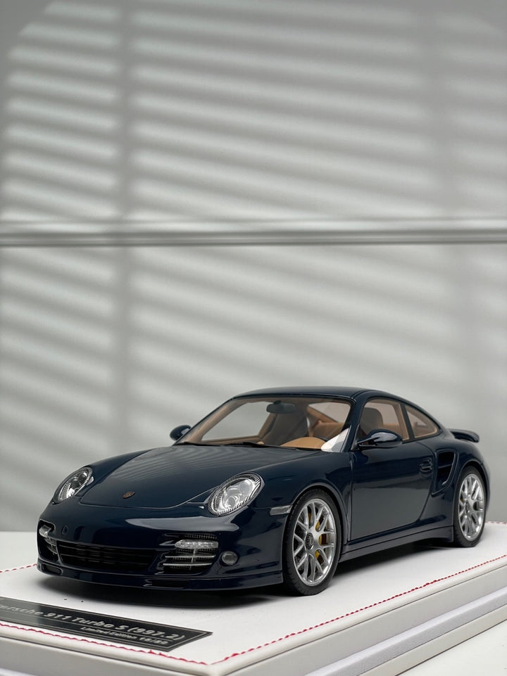 Porsche 997.2 911 Turbo S (Dark Blue/ Brown Int) [IVY Merit Model] 1/18 scale