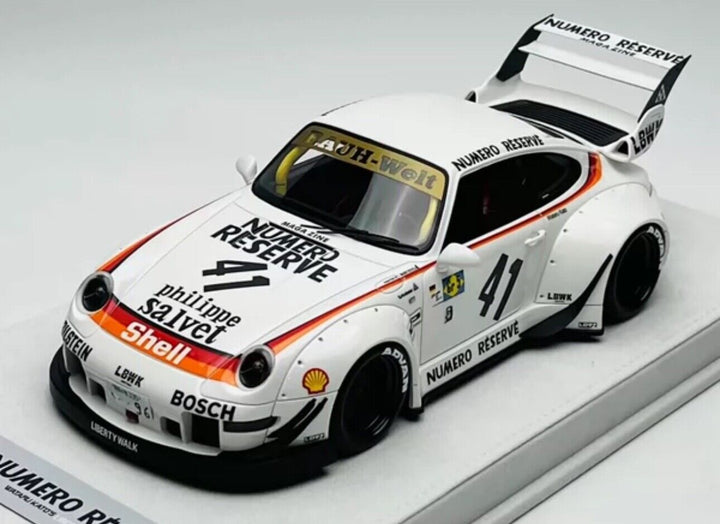 Porsche 911 993 RWB (Numero Reserve 41 White) [FuelMe Model] 1/18 scale
