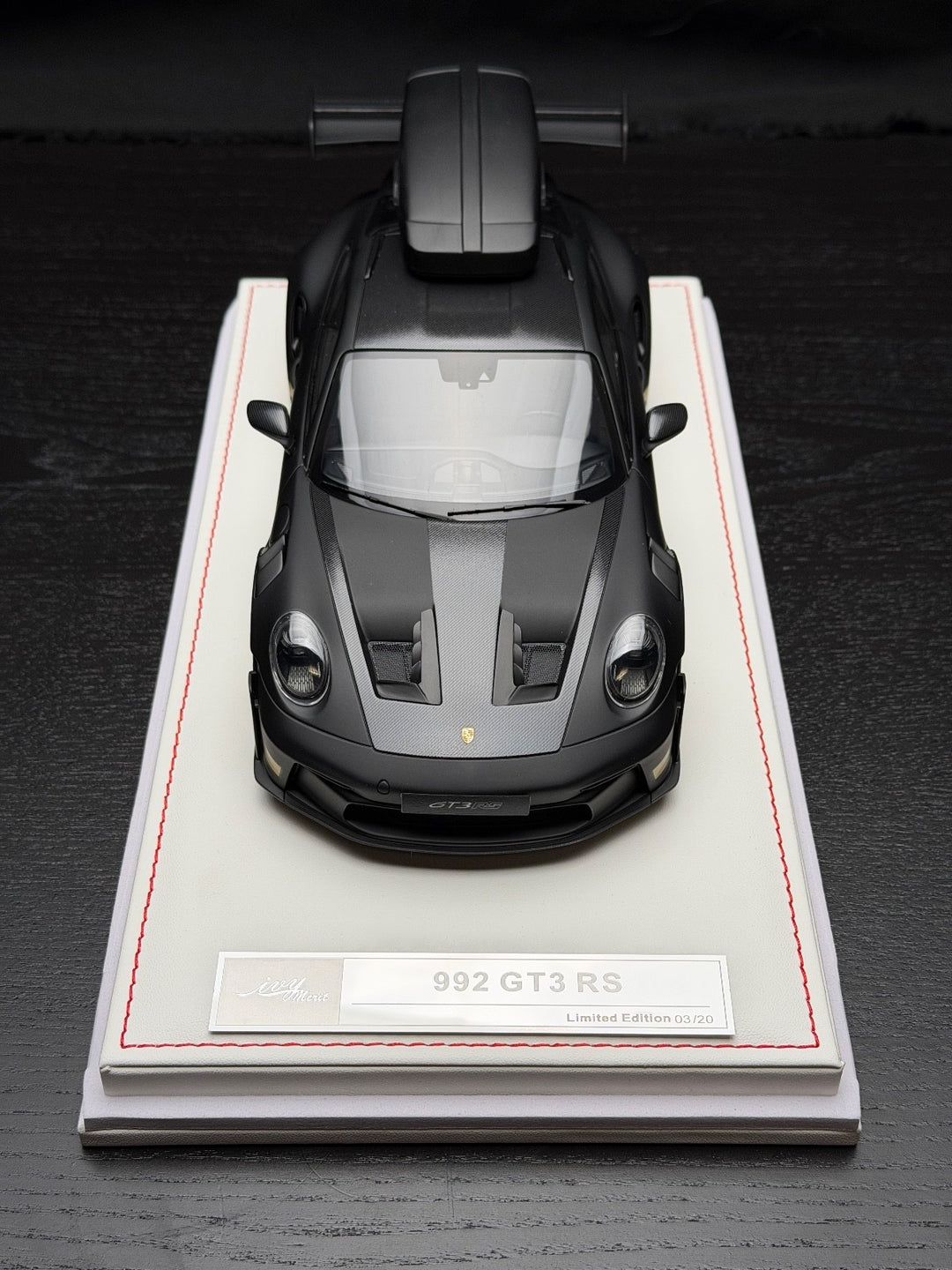 Porsche 911 GT3 RS w/ Roof Rack (Matte Black/ Gold) [IVY Model] 1:18 scale
