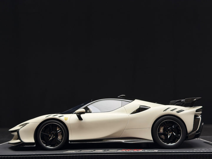 Ferrari SF90XX Stradale (White/ Blue Stripes) [MR Collection] 1/18 scale