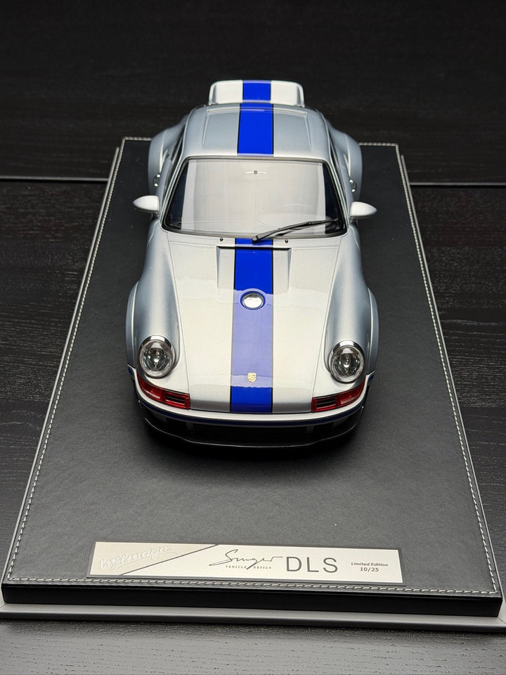 Porsche 911 Singer DLS (Silver/ Blue Stripe) [IVY Model] 1:12 scale