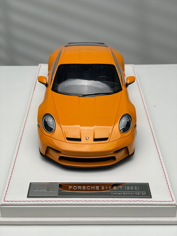 Porsche 911 S/T (Orange/ Black Rims) [Ivy Merit Model] 1/18 scale