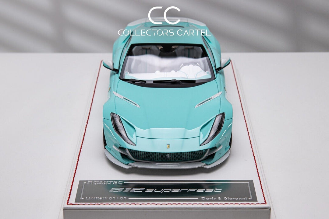 Ferrari 812 Superfast NOVITEC (Tiffany Blue/White Carbon)[Davis & Giovanni] 1:18