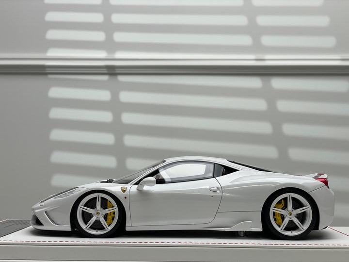Ferrari 458 Speciale (White w/ Blue Stripe) [Davis & Giovanni] 1/18 scale