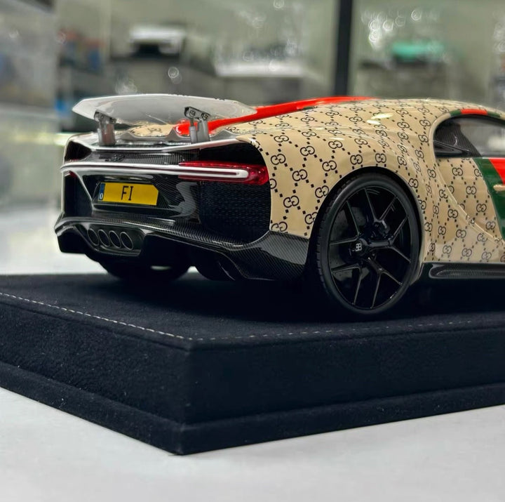 Bugatti Chiron Sport (Brown GUCCI Monogram) [Henson&Heaven] 1/18 scale