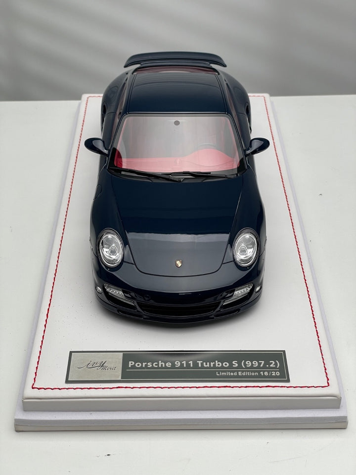 Porsche 997.2 911 Turbo S (Dark Blue/ Red Interior) [IVY Merit Model] 1/18 scale