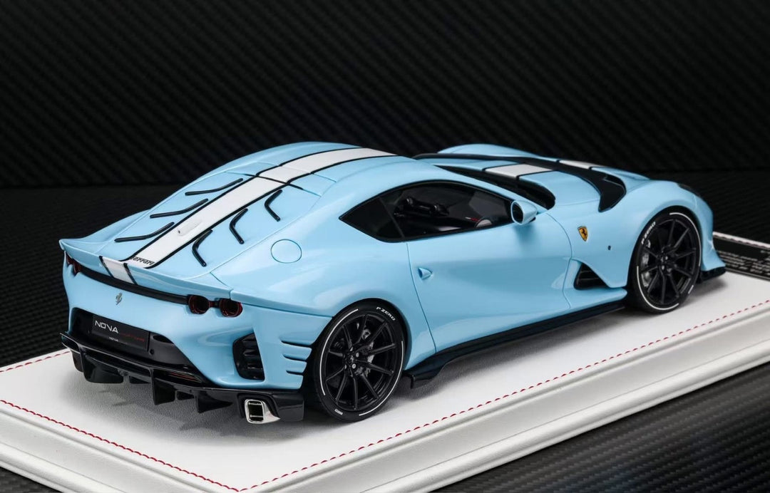 Ferrari 812 Competizione (Baby Blue/ White Stripe) [Davis & Giovanni] 1:18 scale