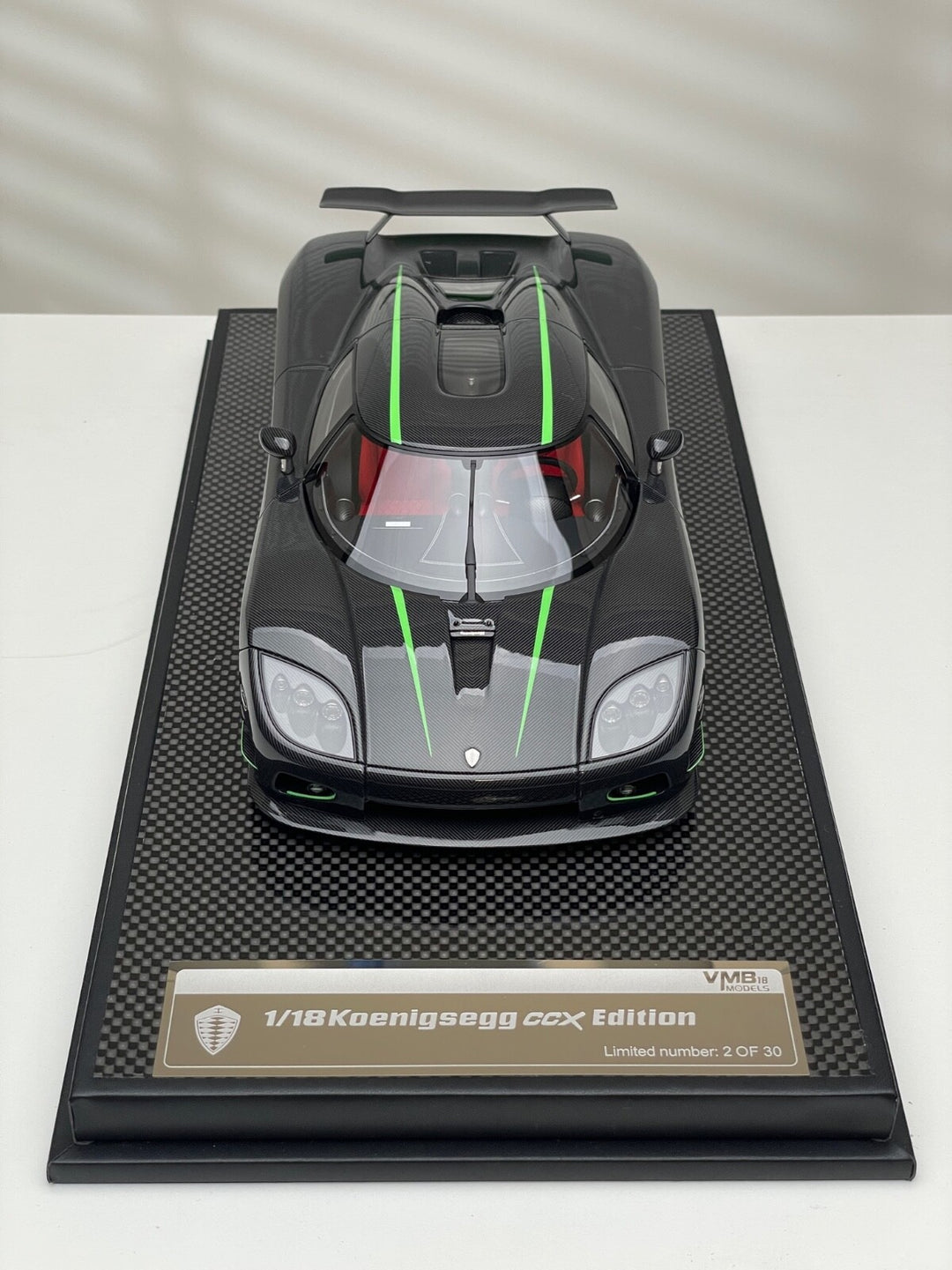 Koenigsegg CCX (Carbon Fiber/ Green Stripe) [VMB Model] 1/18 scale