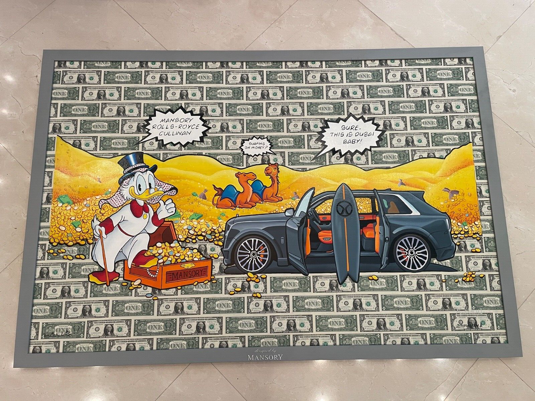 "Mansory Rolls-Royce Cullinan" By Bratya Gafs -Hand painted on REAL Dollar Bills