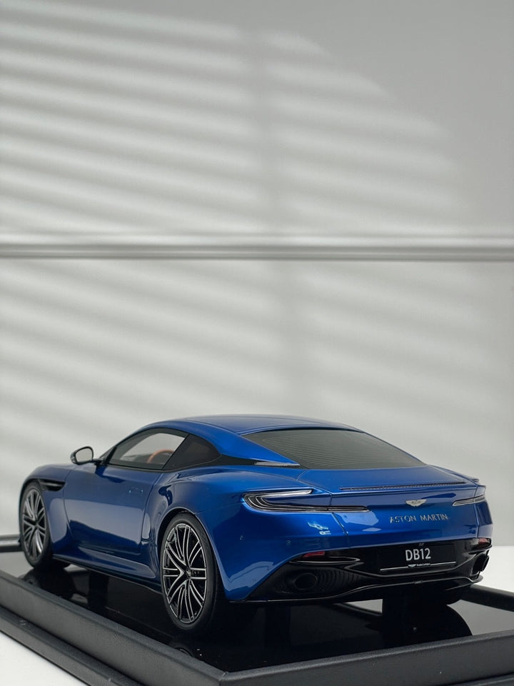 Aston Martin DB12 Coupe (Blue) [Motorhelix] 1/18 scale