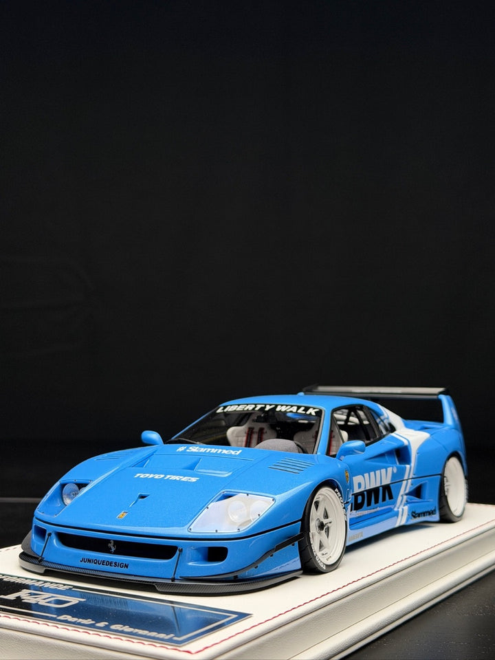 Ferrari F40 LBWK (Blue/ White Rims) [Davis & Giovanni] 1:18 scale