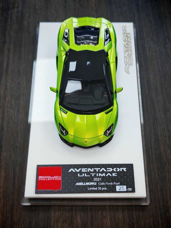 Lamborghini Aventador Ultimae (Giallo Verde Pearl)[Make Up AXELLWORKS]1:43 scale