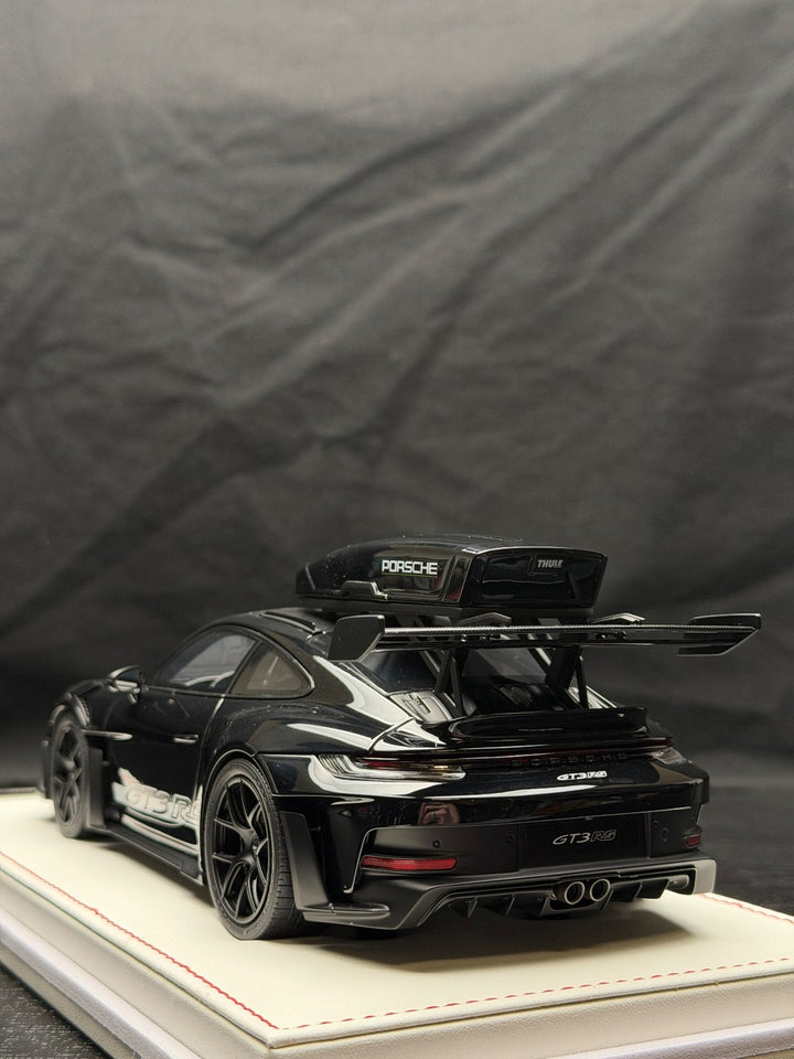 Porsche 911 GT3 RS w/ Roof Rack (Gloss Black/ White) [IVY Model] 1:18 scale