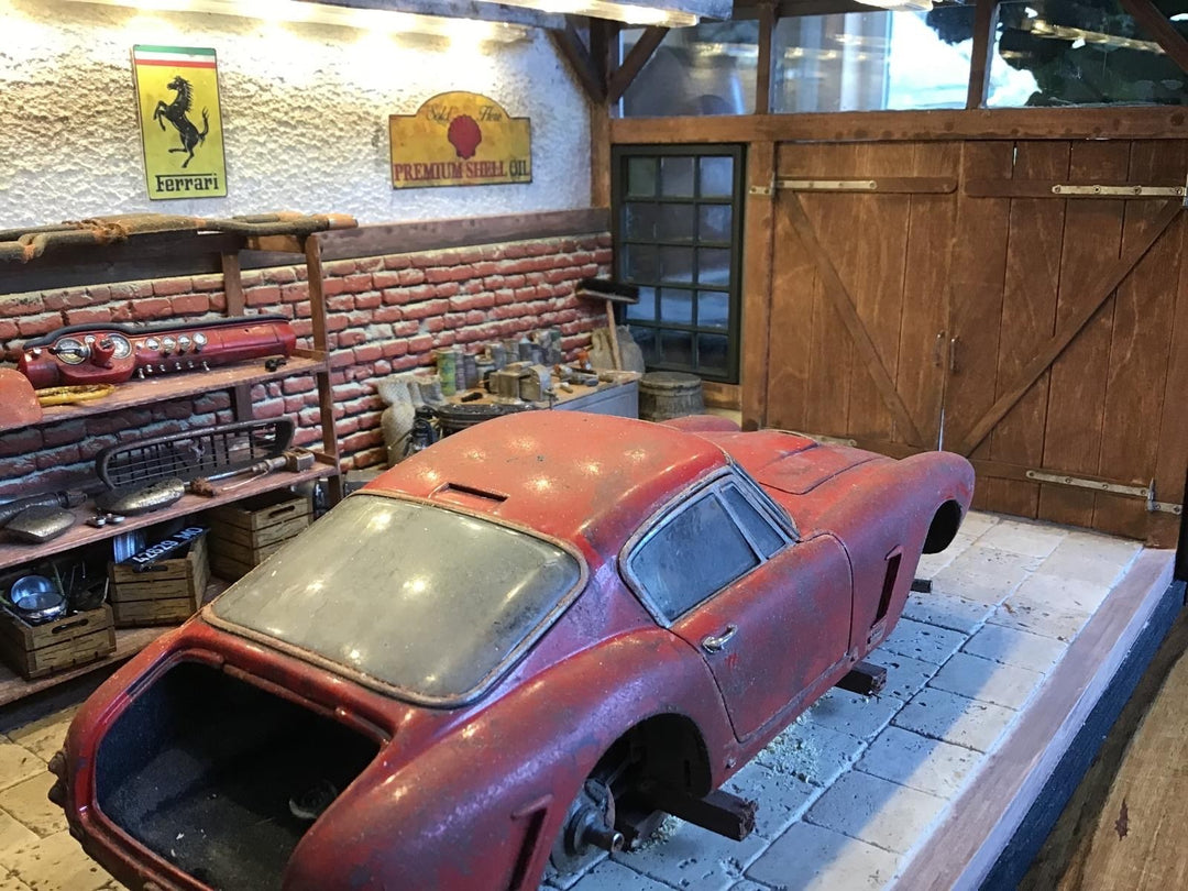 Ferrari 250 SWB Berlinetta - Barn Diorama (Hand Made) [1:18 scale]