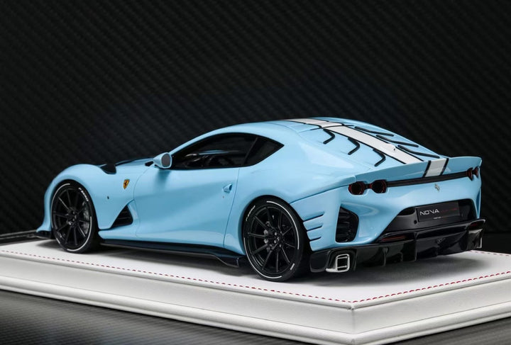 Ferrari 812 Competizione (Baby Blue/ White Stripe) [Davis & Giovanni] 1:18 scale