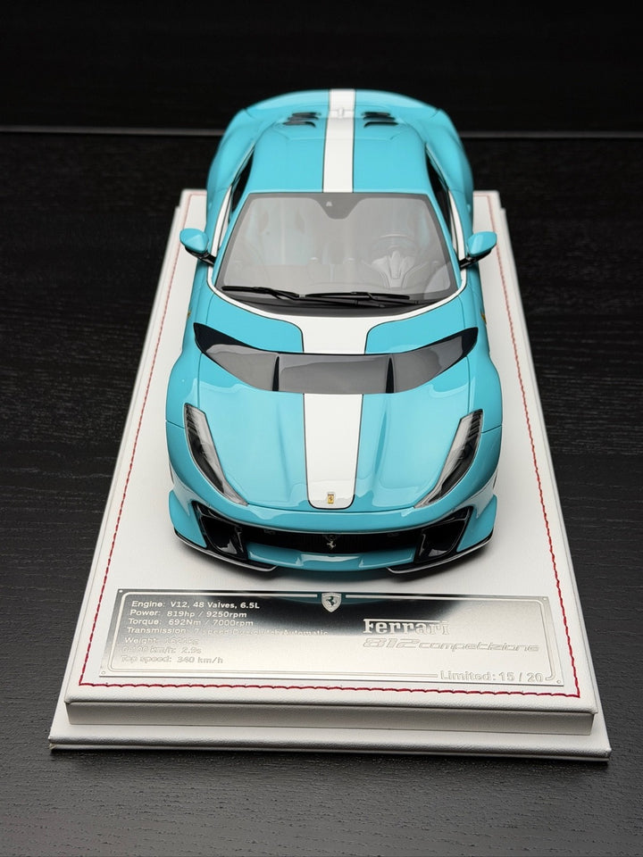 Ferrari 812 Competizione (Blue/ White Stripe) [Davis & Giovanni] 1:18 scale