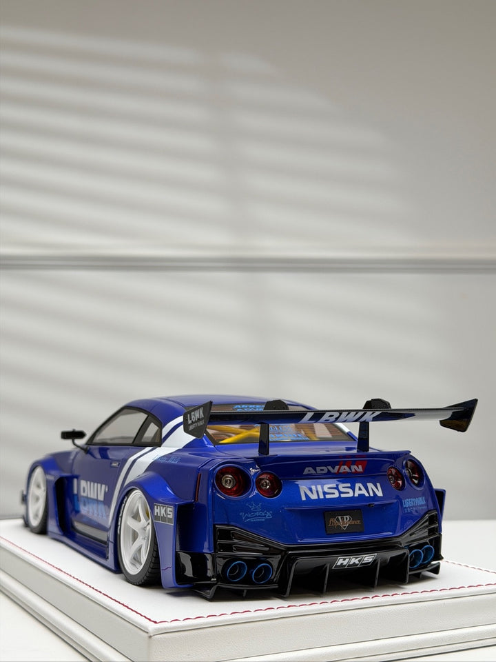 Nissan R35 GT-RR LBWK (Metallic Blue/ LBWK Decals) [Davis & Giovanni] 1/18 scale