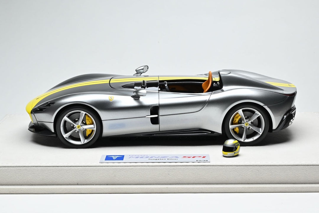 Ferrari Monza SP1 (Tungsten Silver/ with Helmet) [Hermez Collection] 1/18 scale