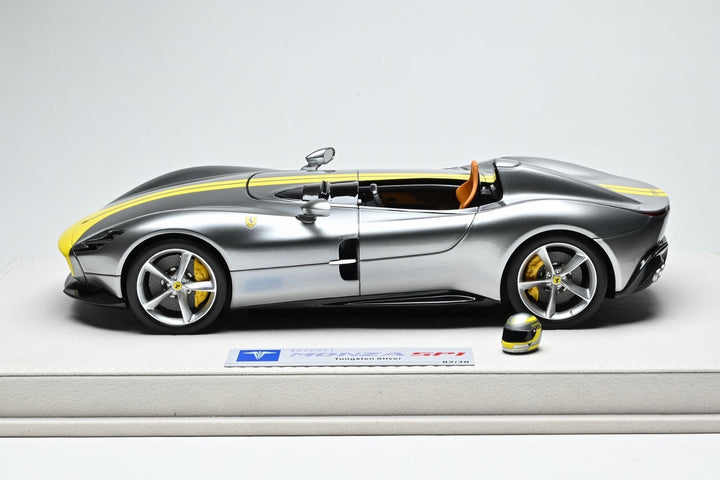 Ferrari Monza SP1 (Tungsten Silver/ with Helmet) [Hermez Collection] 1/18 scale