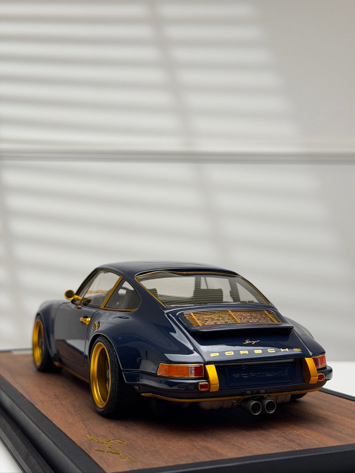 Porsche 911 Singer (Dark Blue/ Gold) [Timothy & Pierre] 1/18 scale