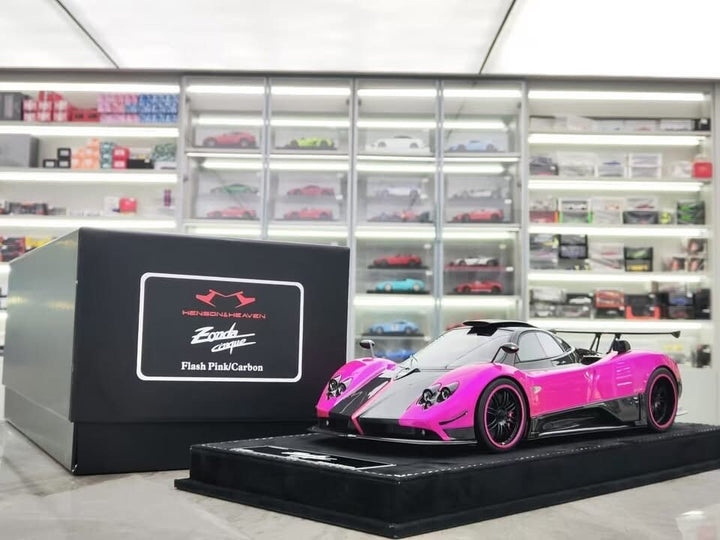 Pagani Zonda Cinque (Flash Pink/ Carbon) [Henson & Heaven] 1/18 scale