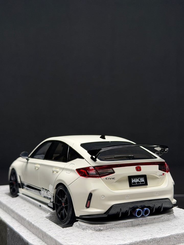 Honda Civic Type R HKS (White) [Motorhelix] 1/18 scale