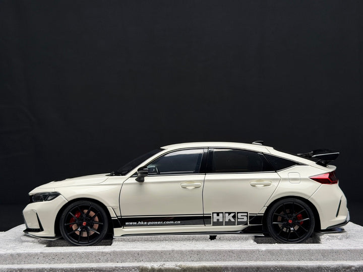 Honda Civic Type R HKS (White) [Motorhelix] 1/18 scale