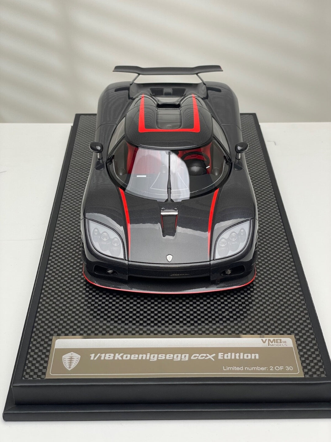 Koenigsegg CCX (Carbon Fiber/ Red Stripe) [VMB Model] 1/18 scale