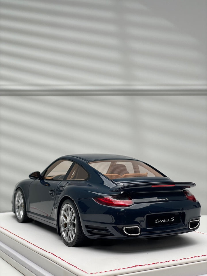 Porsche 997.2 911 Turbo S (Dark Blue/ Brown Int) [IVY Merit Model] 1/18 scale