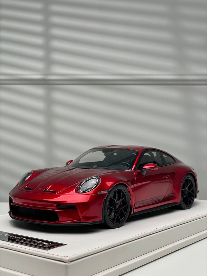 Porsche 911 S/T (Metallic Red/ Black Rims) [Ivy Merit Model] 1/18 scale