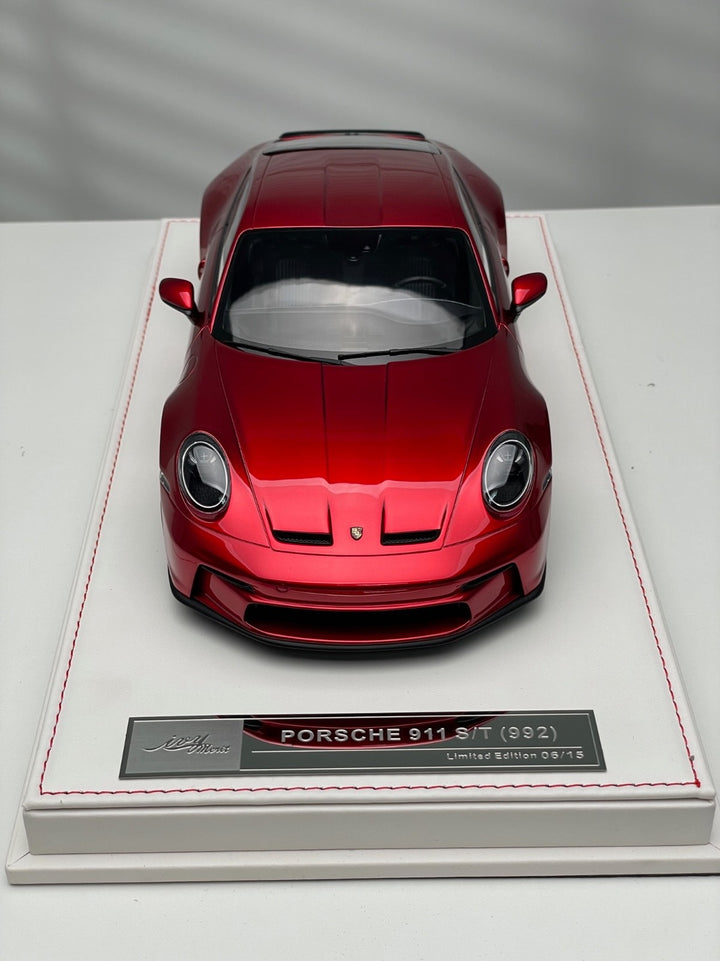 Porsche 911 S/T (Metallic Red/ Black Rims) [Ivy Merit Model] 1/18 scale