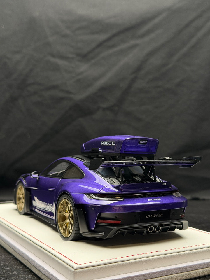 Porsche 911 GT3 RS w/ Roof Rack (Purple/ White) [IVY Model] 1:18 scale