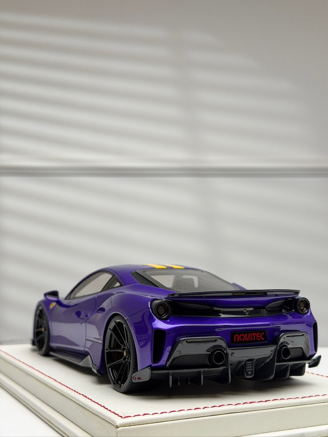 Ferrari 488 Pista NOVITEC (Purple/ Yellow Stripes) [Davis & Giovanni] 1:18 scale