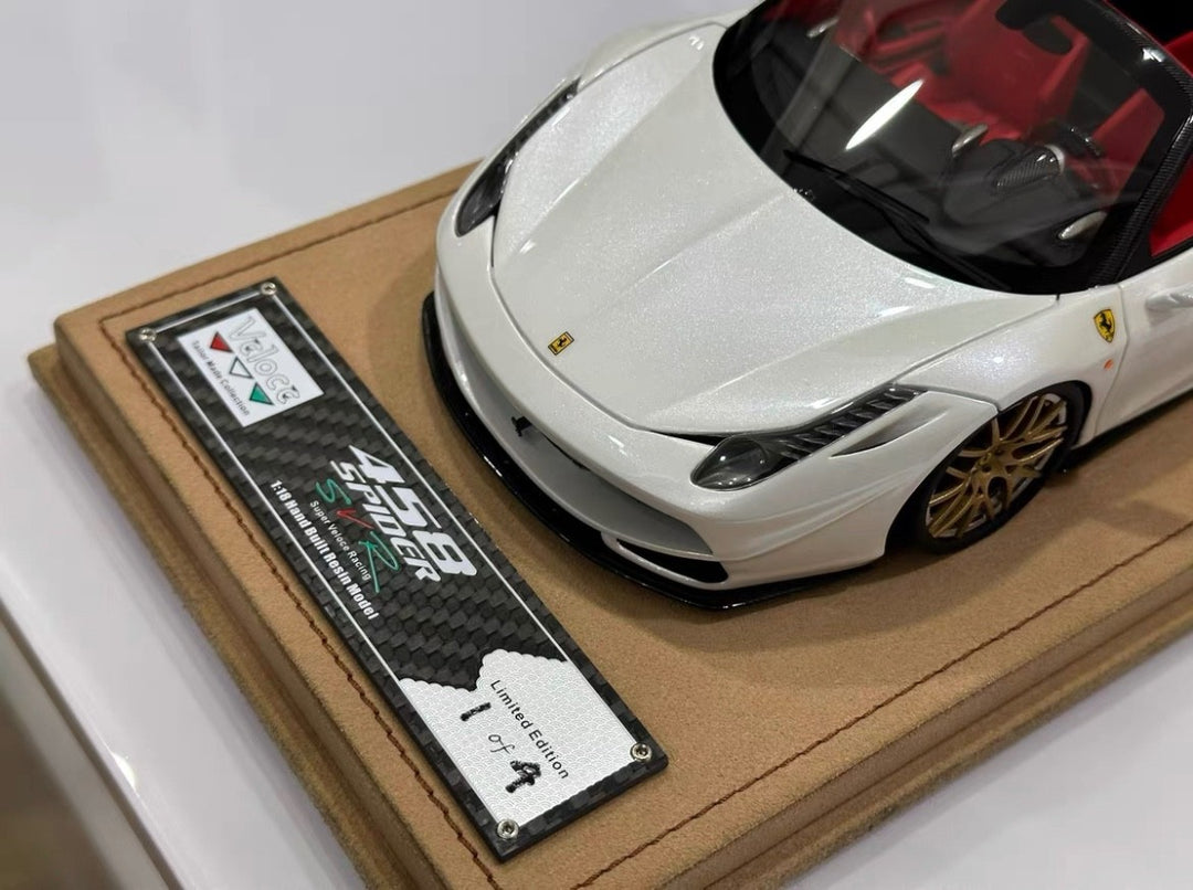 Ferrari 458 Spider SVR (Metallic White) [Veloce] 1:18 scale