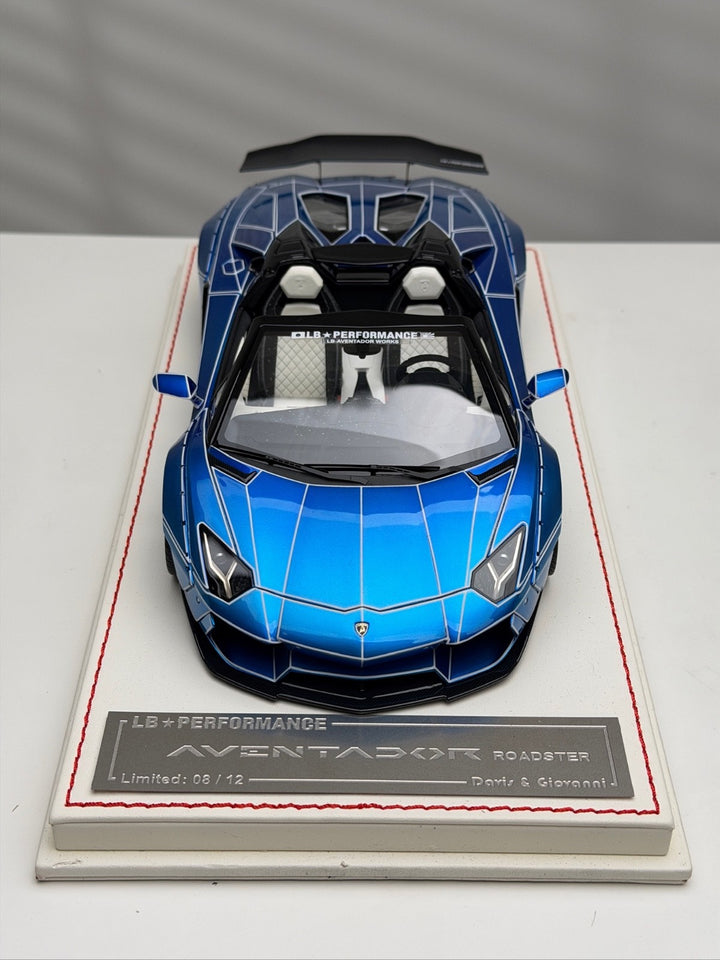 Lamborghini Aventador Roadster LBWK (Blue TRON) [Davis & Giovanni] 1:18 scale