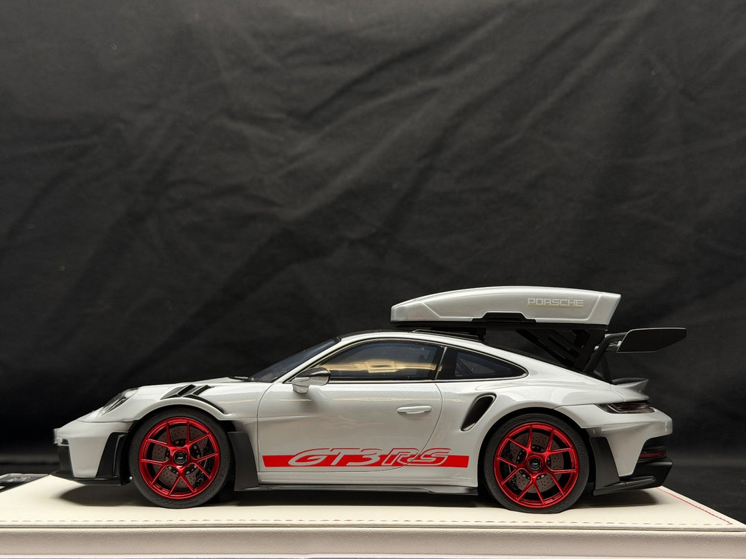 Porsche 911 GT3 RS w/ Roof Rack (Gray/ Red) [IVY Model] 1:18 scale