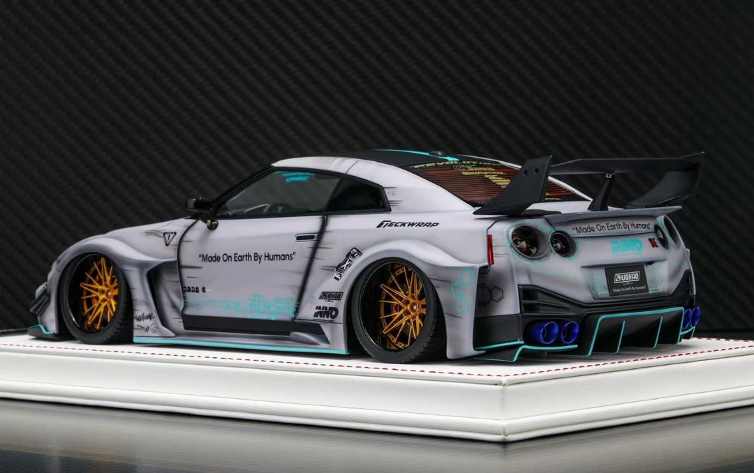 Nissan R35 GT-RR LBWK (Matte Gray Zero Fighter) [Davis & Giovanni] 1:18 scale